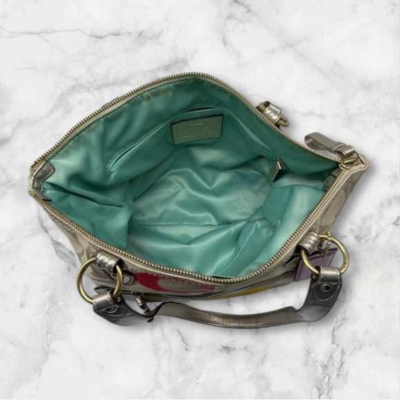 Coach Cream and Red Signature Tote Bag - Picture 3 of 4